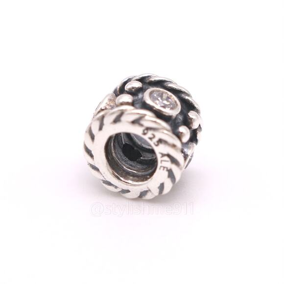 Authentic PANDORA Abstract Oxidized Charm with CZ - 790221CZ - Picture 6 of 9
